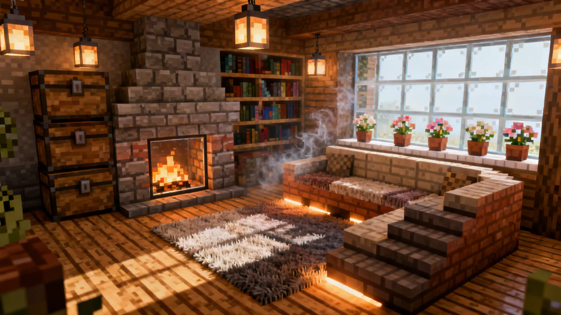 5 Living Room Ideas for Minecraft Homes