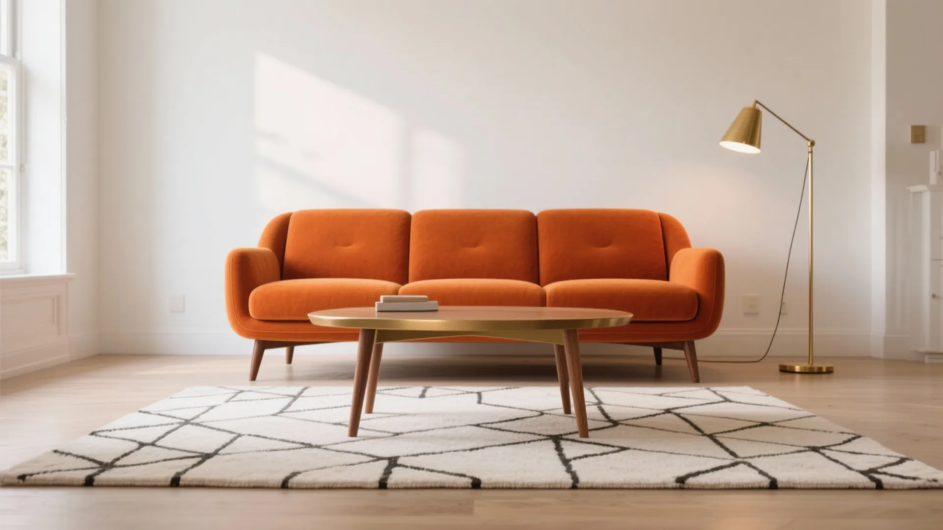 Mid-Century Modern Orange Sofa Moment