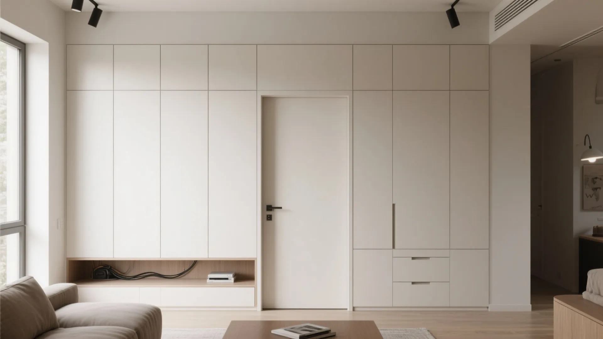 Hidden storage and integrated doors