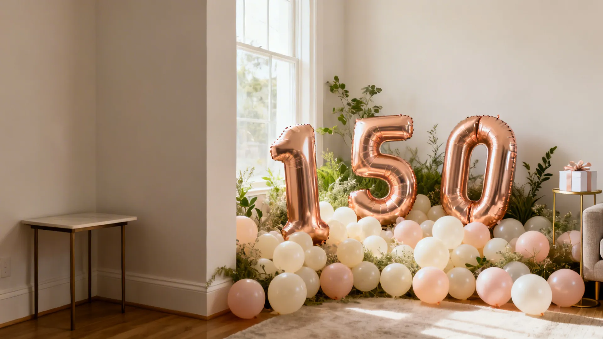 4) Statement Foil Numbers + Organic Balloon Meadow