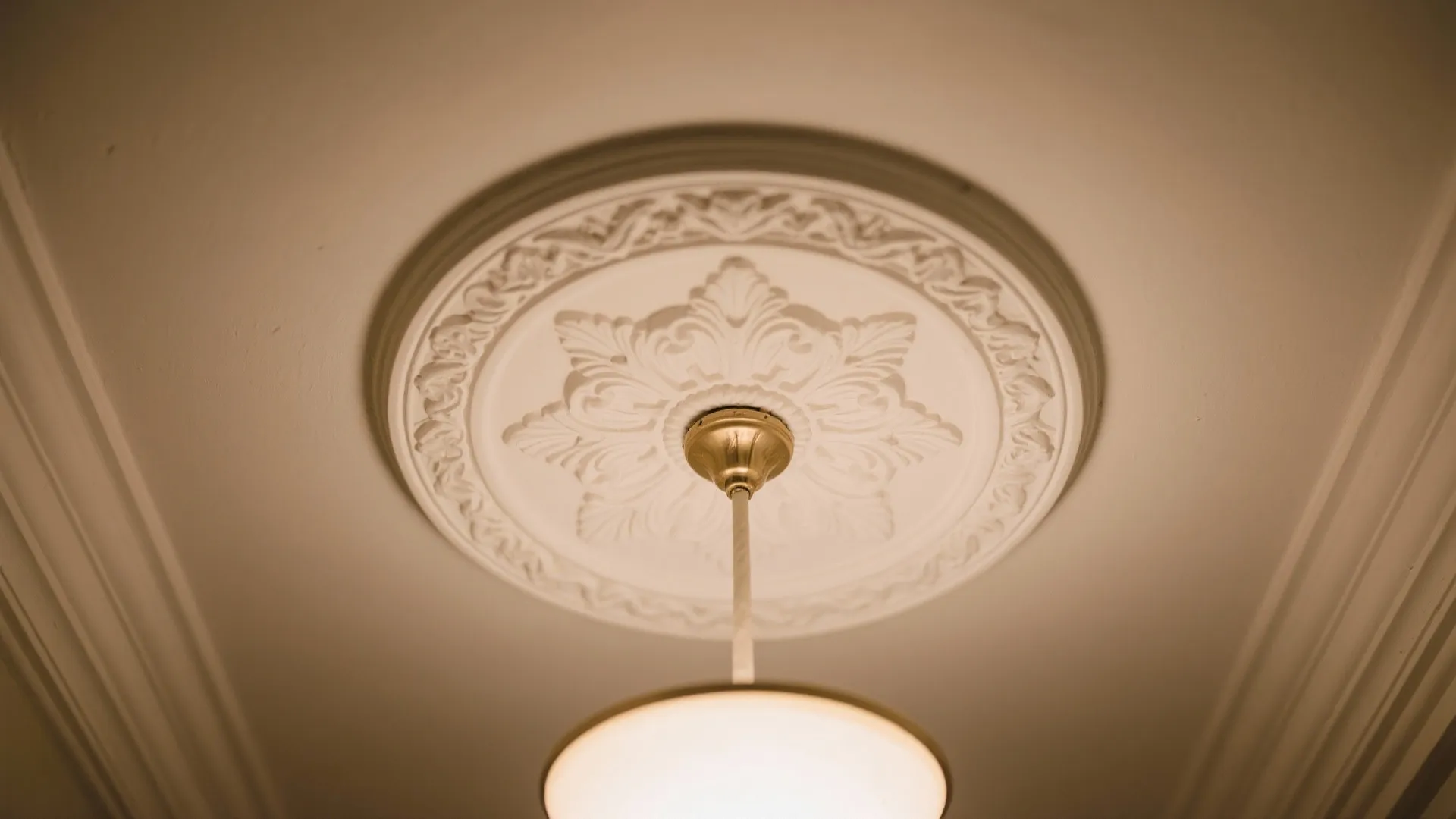 Statement Gypsum Medallion + Minimal Trim