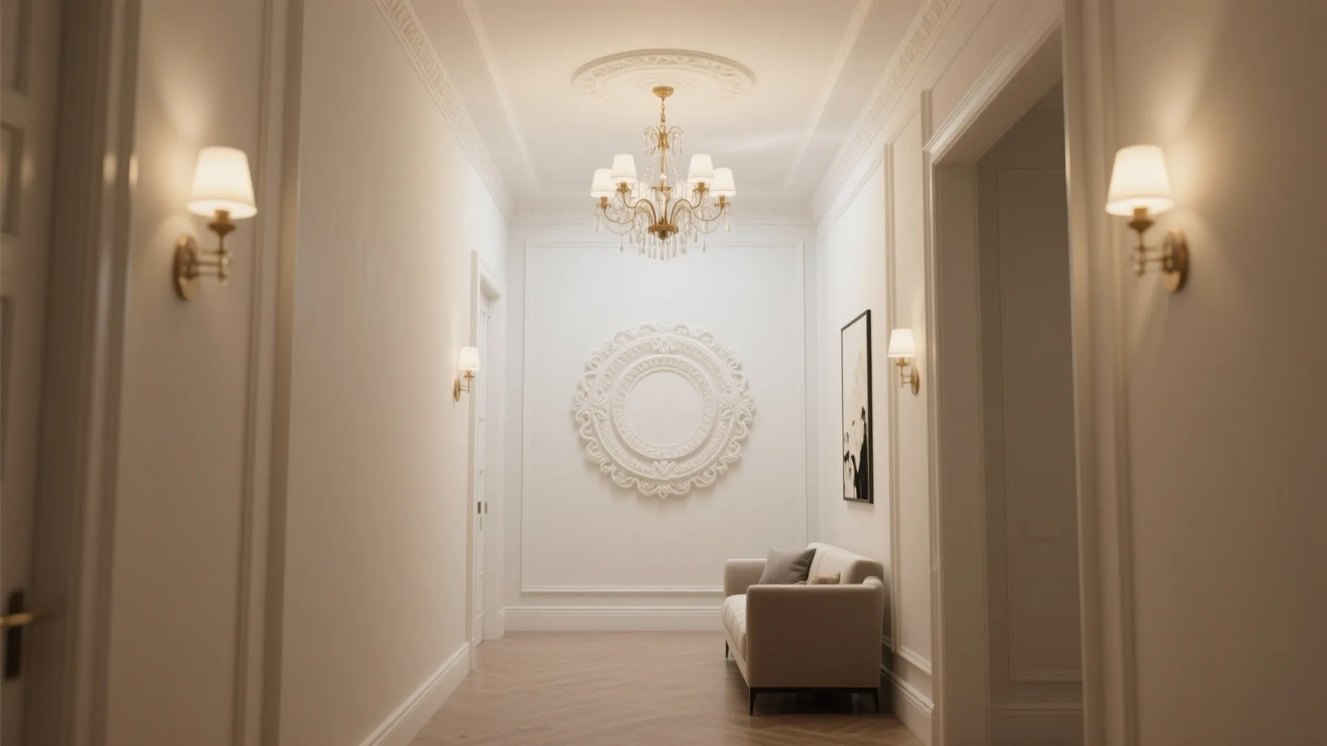 Decorative Center Medallion + Clean Perimeter