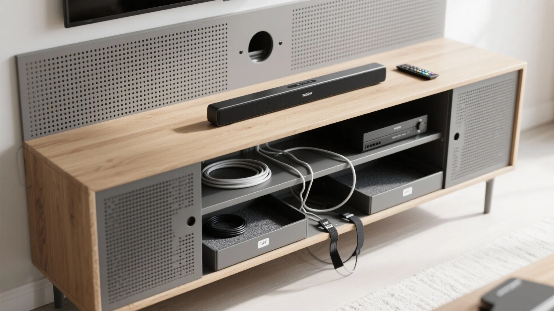 Media-Ready Console With Cable Management