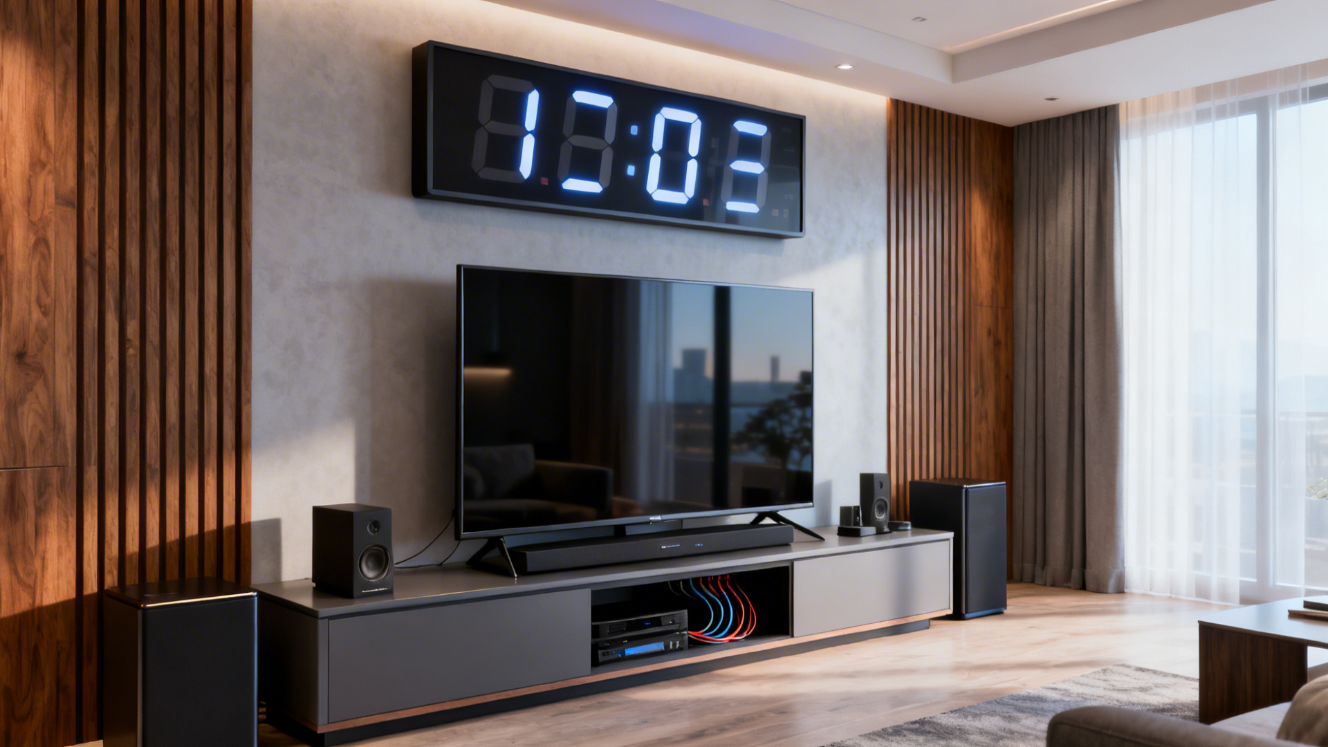 Large Digital Wall Clock in Small Living Room? 5 Placement Fixes
