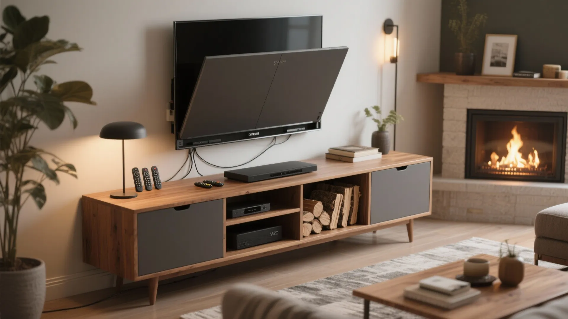 5. Multi-use Media Console and Hidden TV Options