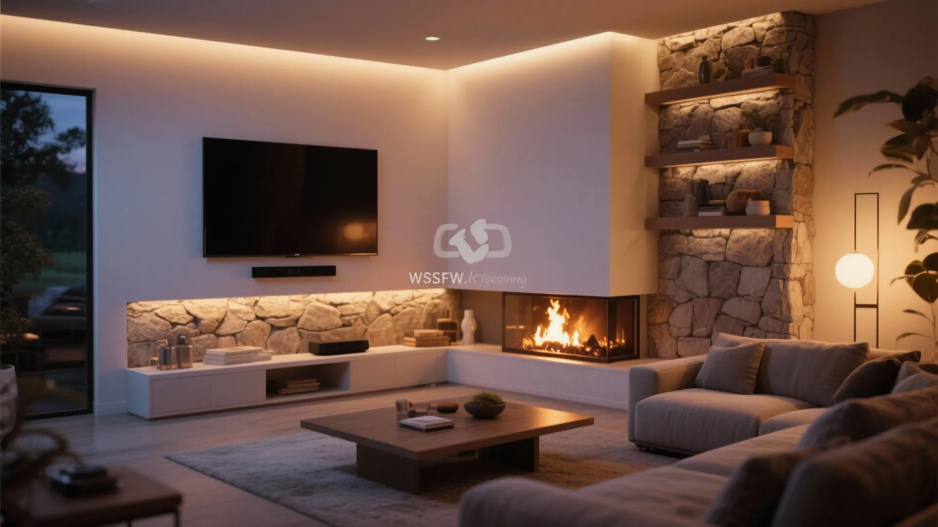 Partial Fireplace or Media Half Wall
