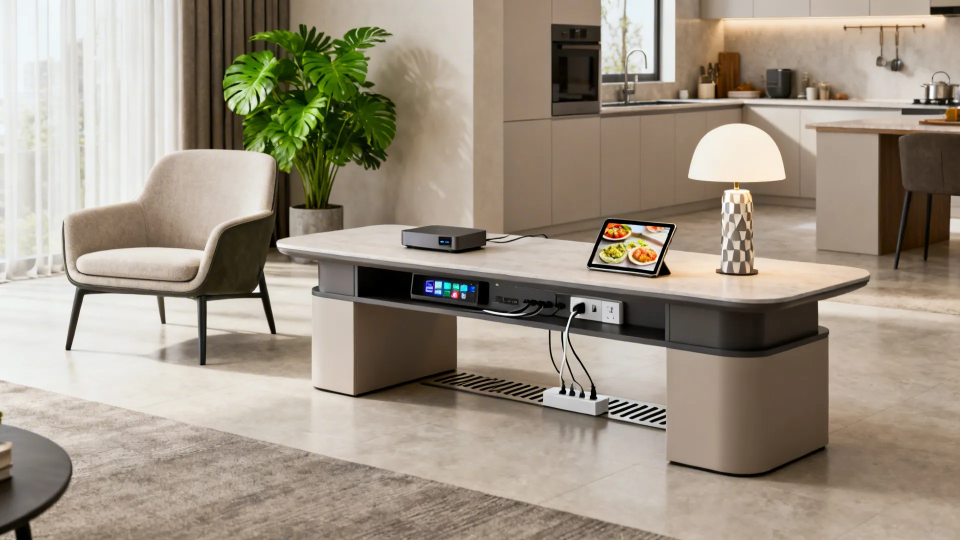 3. Turn an extra large end table into a focused media hub