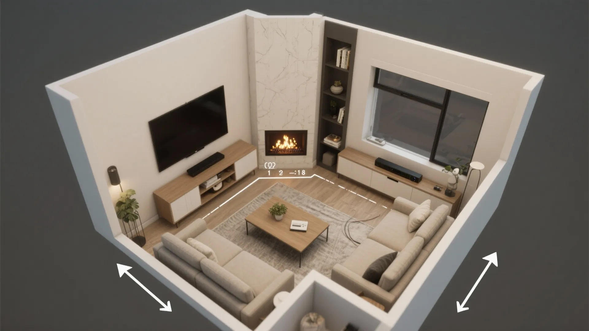 Media‑Wall Integration with Off‑Center TV