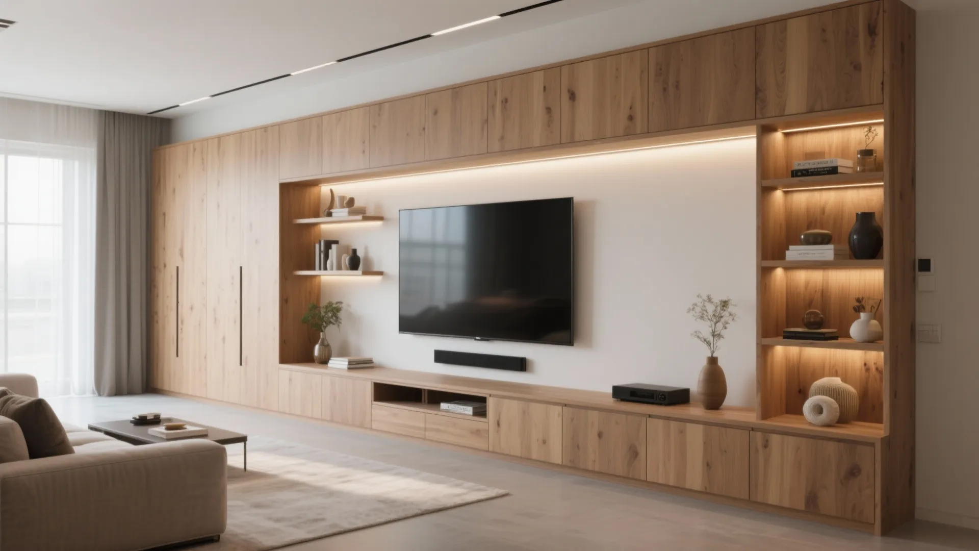 4. Built-in Media & Storage Wall