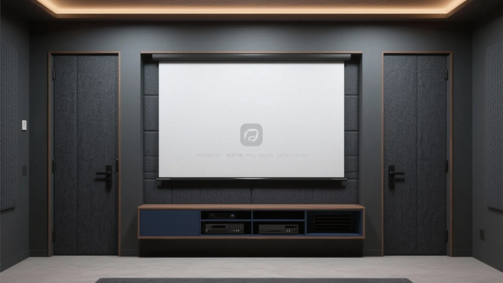 Minimalist Media Wall With Hidden Storage