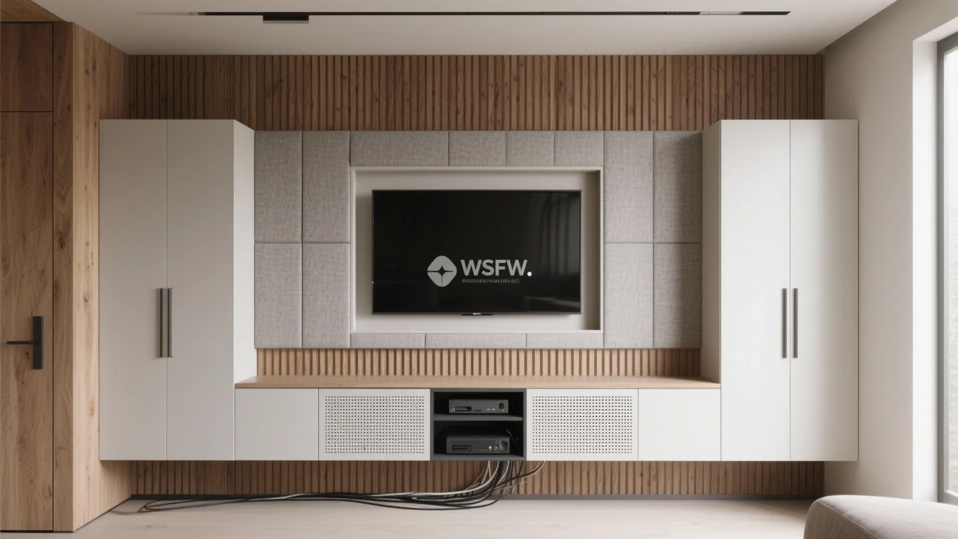 3) Built-In Media Wall With Acoustic Panels