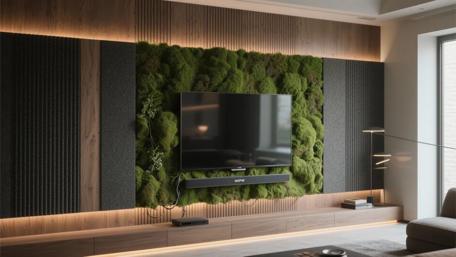 Idea 3: Wrap your media wall in green without glare