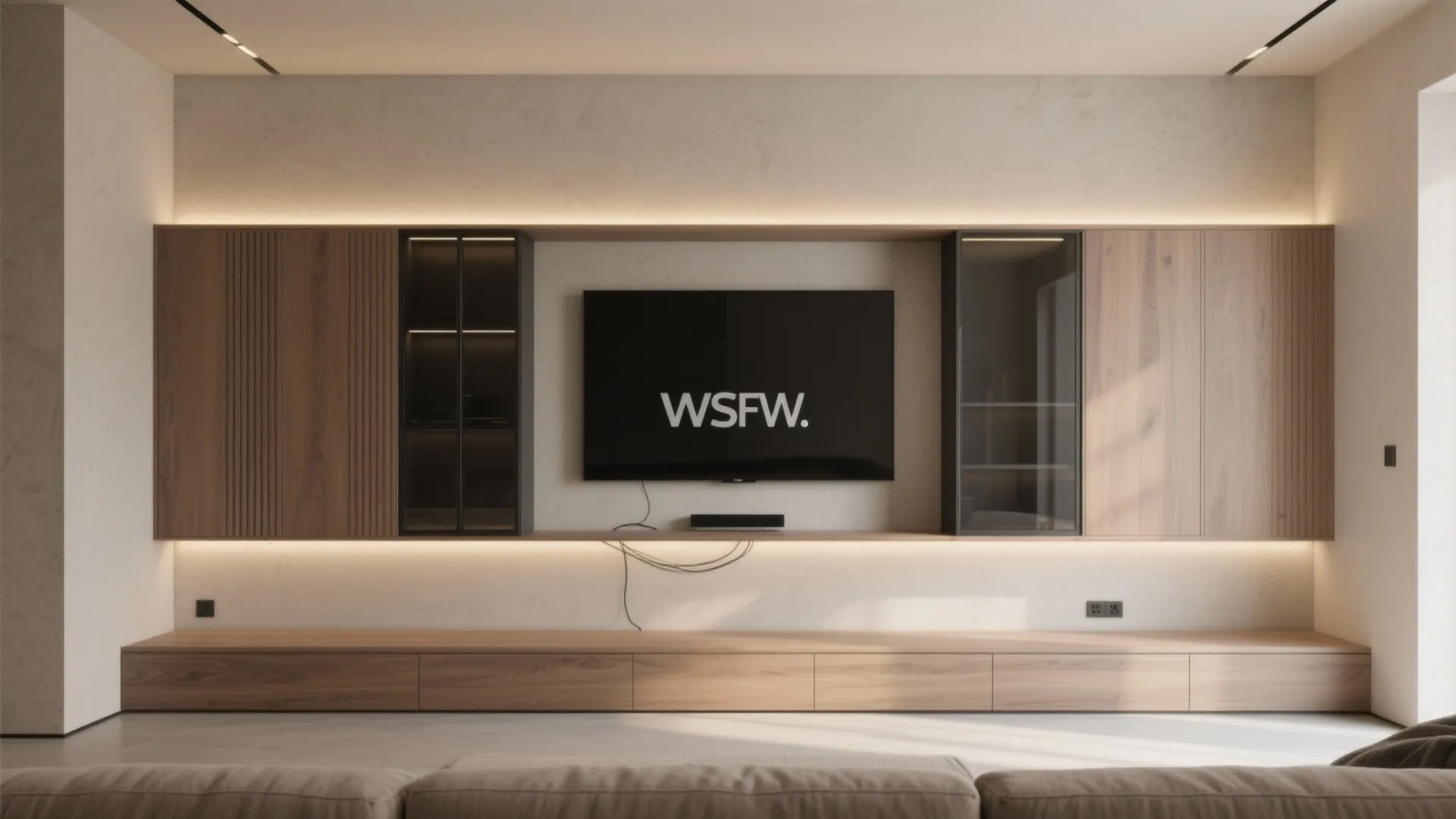 Built-In Media Wall with Hidden Lighting