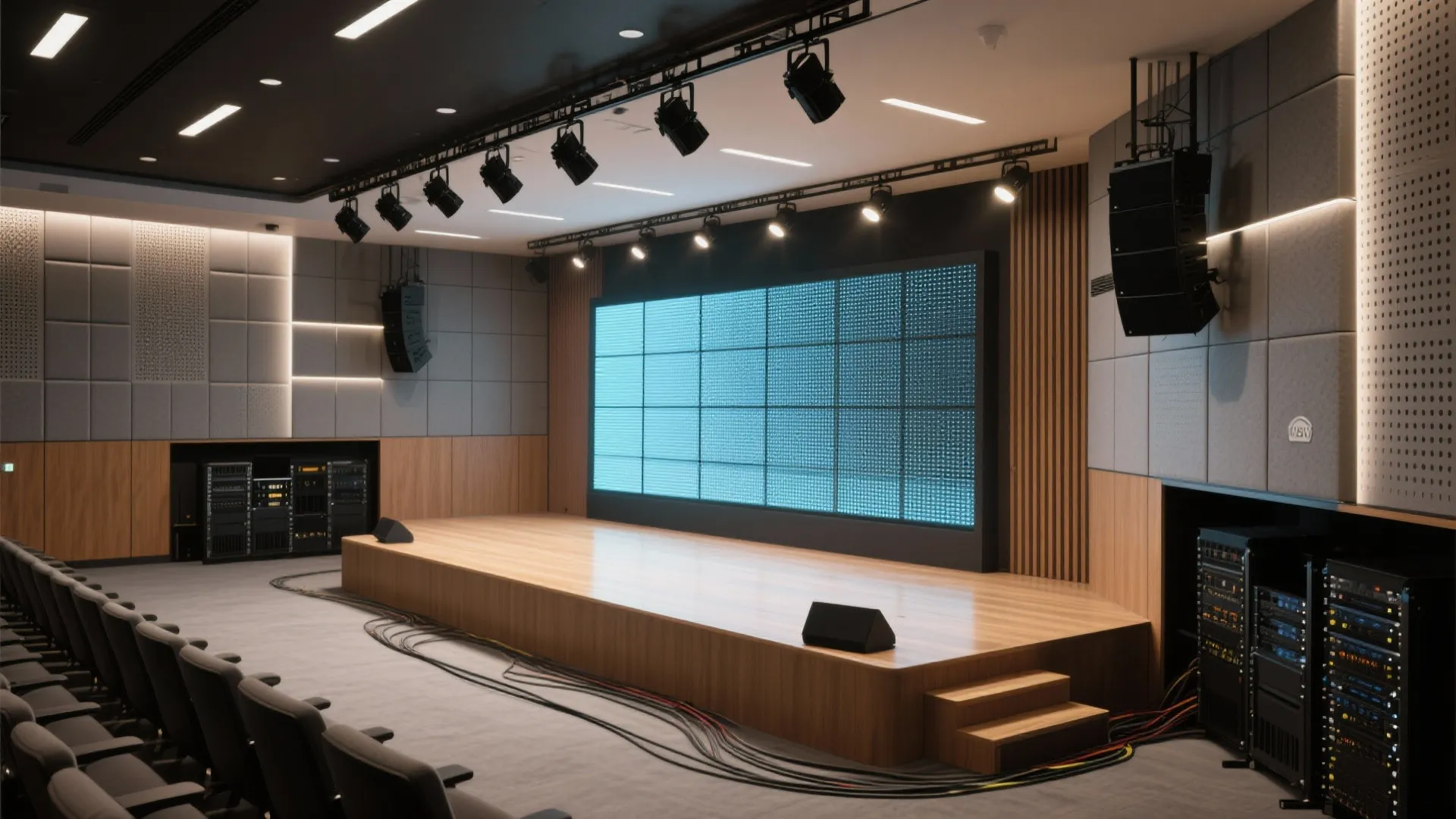 Integrated Media Wall and Adaptive Lighting