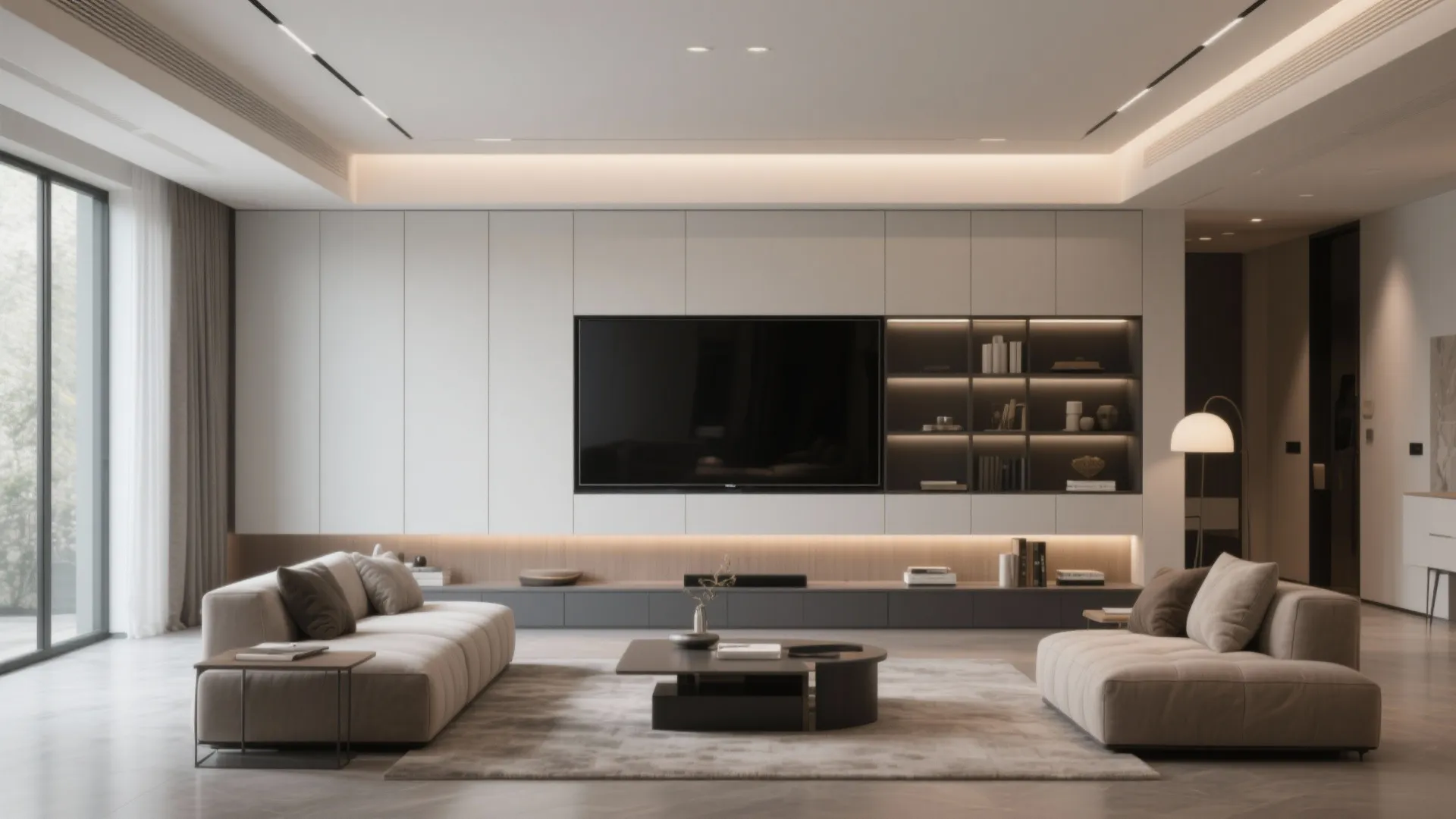 5. Multi-Functional Media Wall