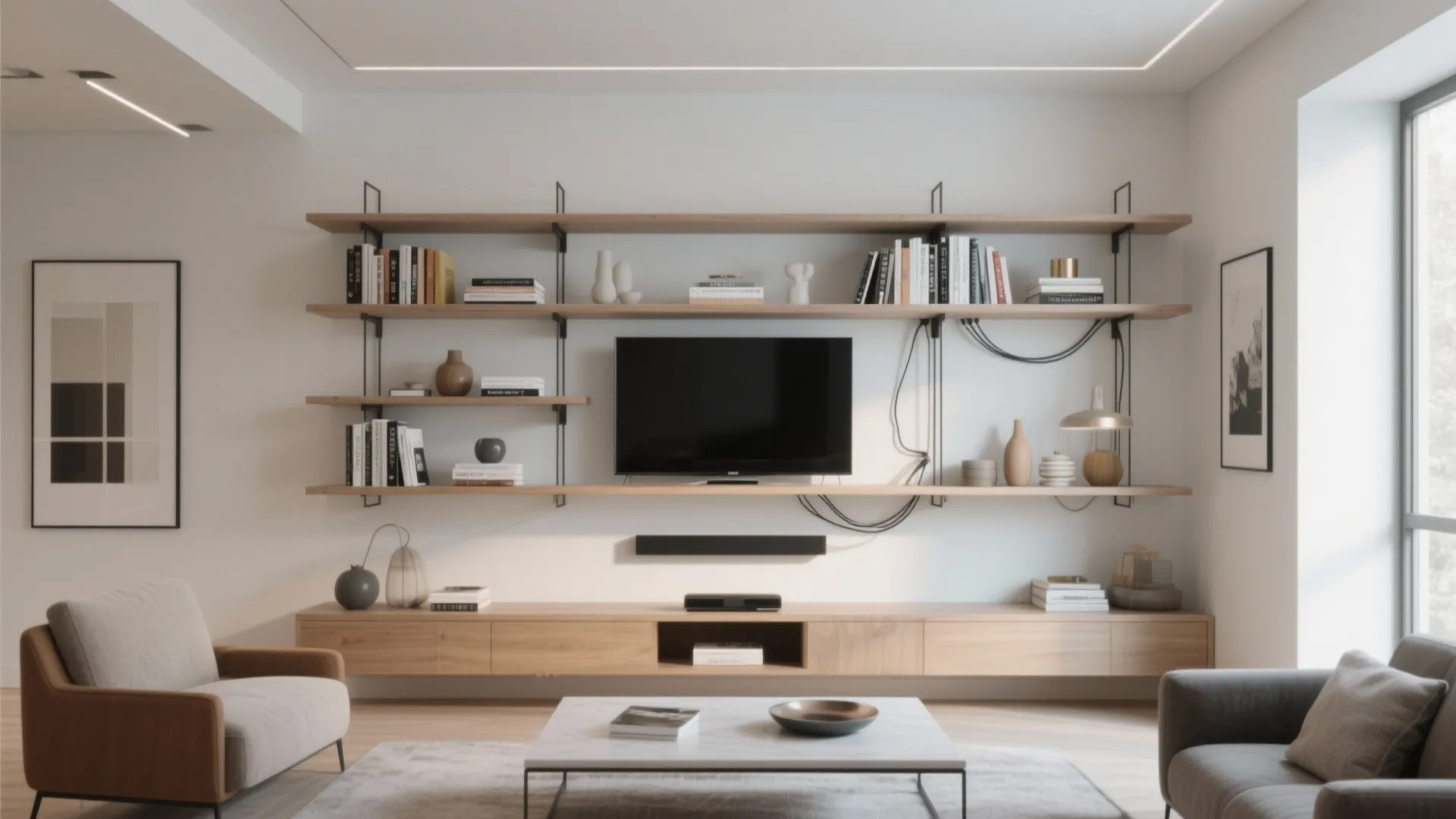 Wall-Mounted Media Shelving