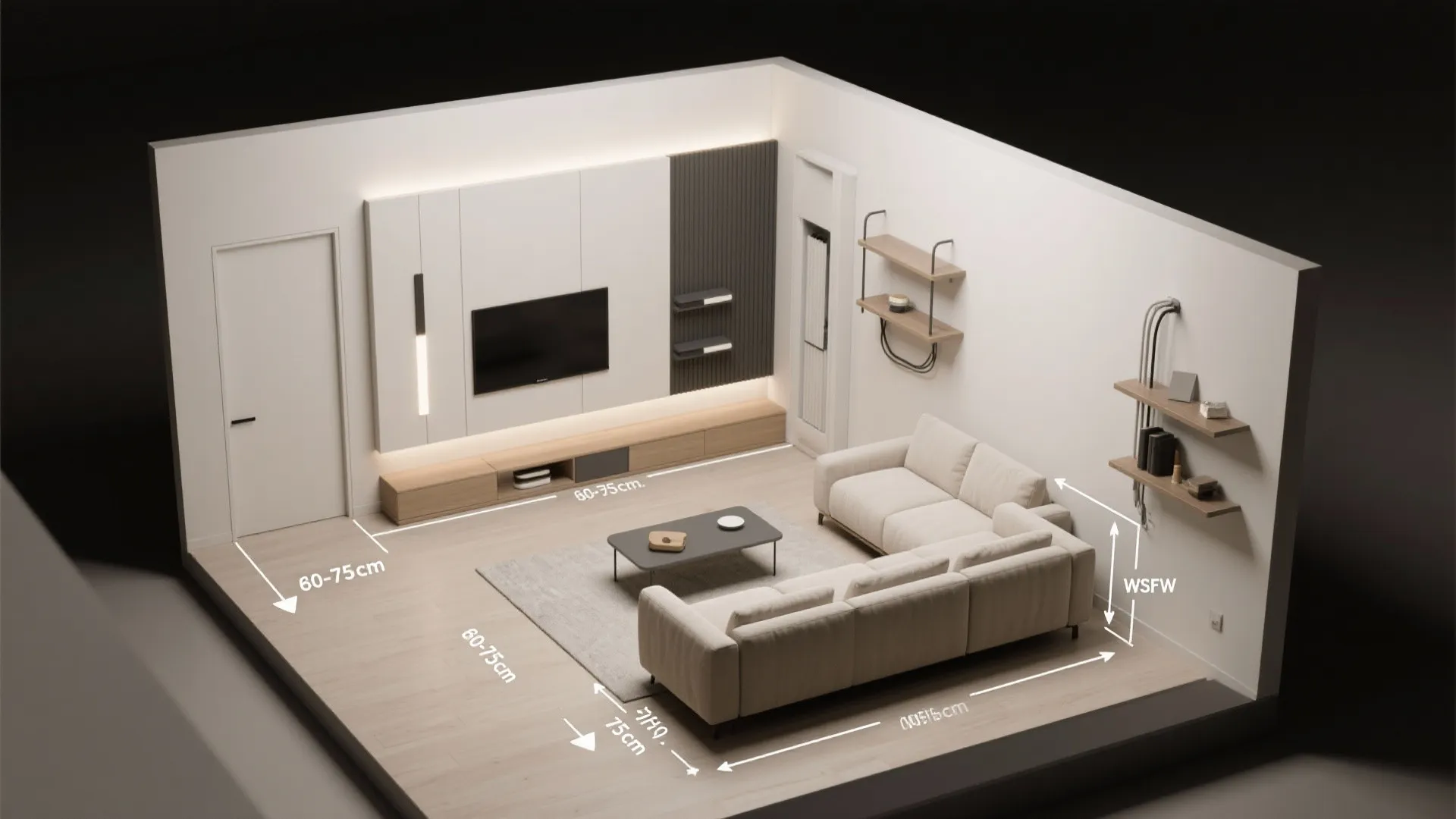 Vertical Media Wall with LED Backlighting