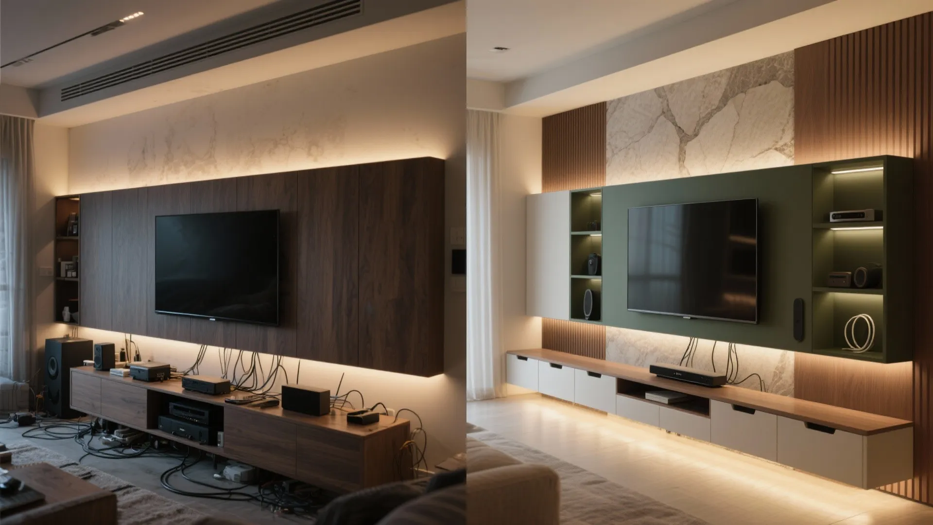 Built-In Media Wall & Hidden Storage