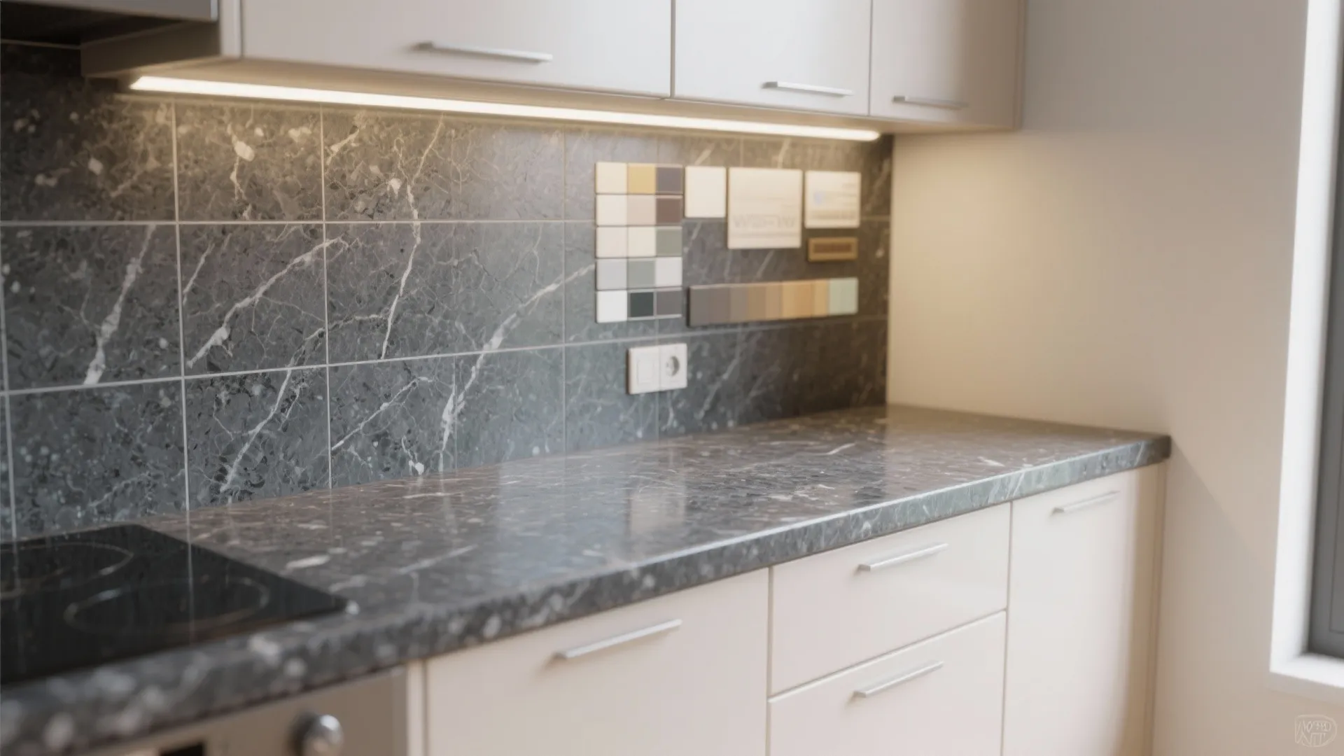 1. Use medium-toned gray granite to balance light