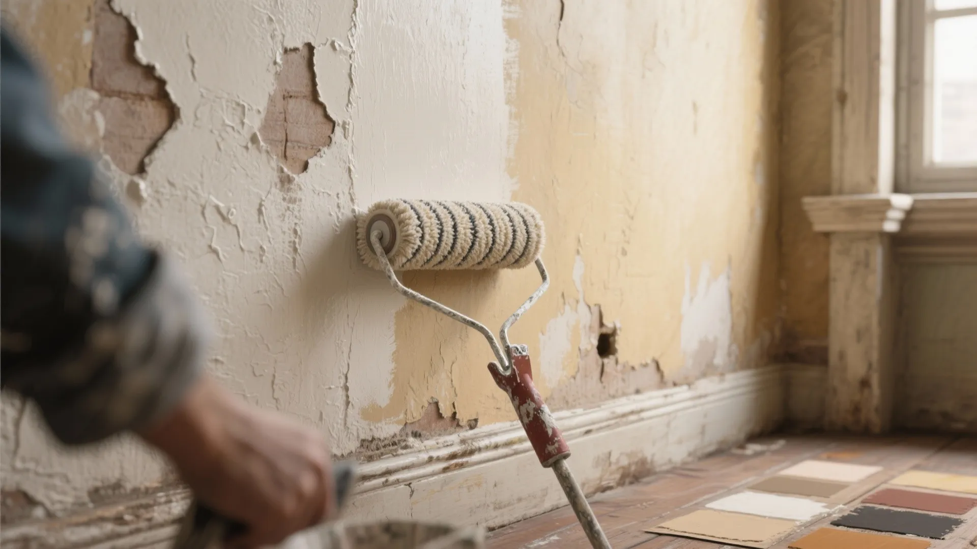 3. Medium texture or older plaster — step up to 1/2"