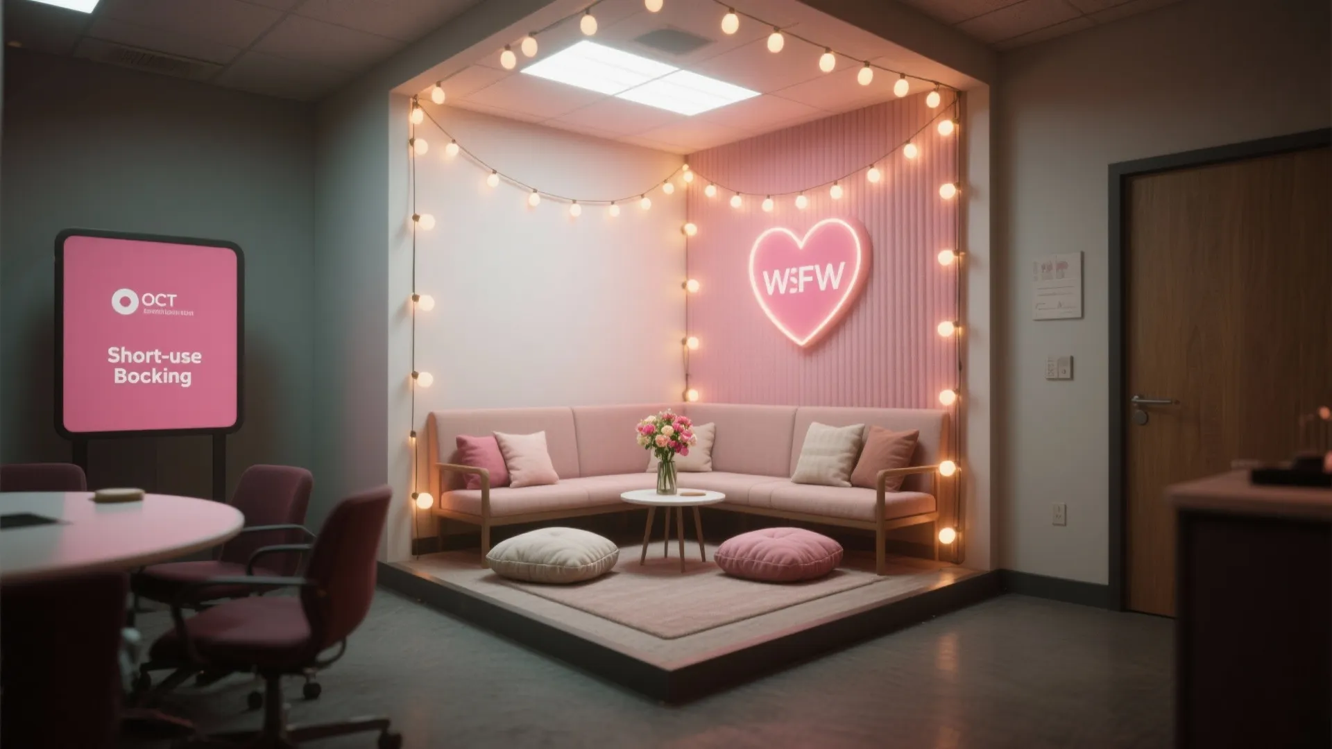 5. Transform a meeting corner into a Valentine nook
