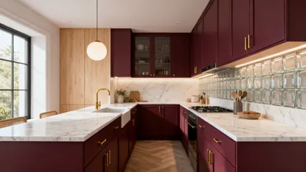 Kitchen design in mehroon color: 5 ideas that work