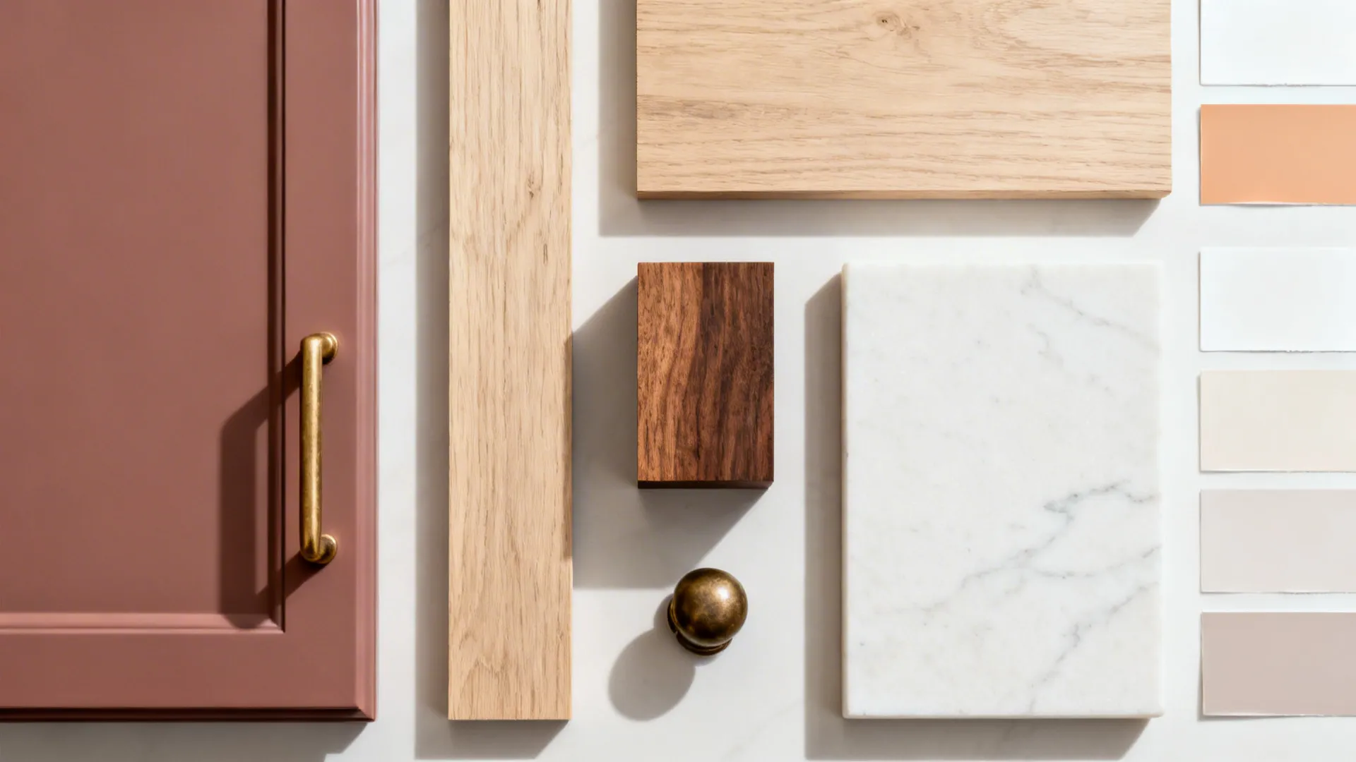 Wood accents and warm metals for depth