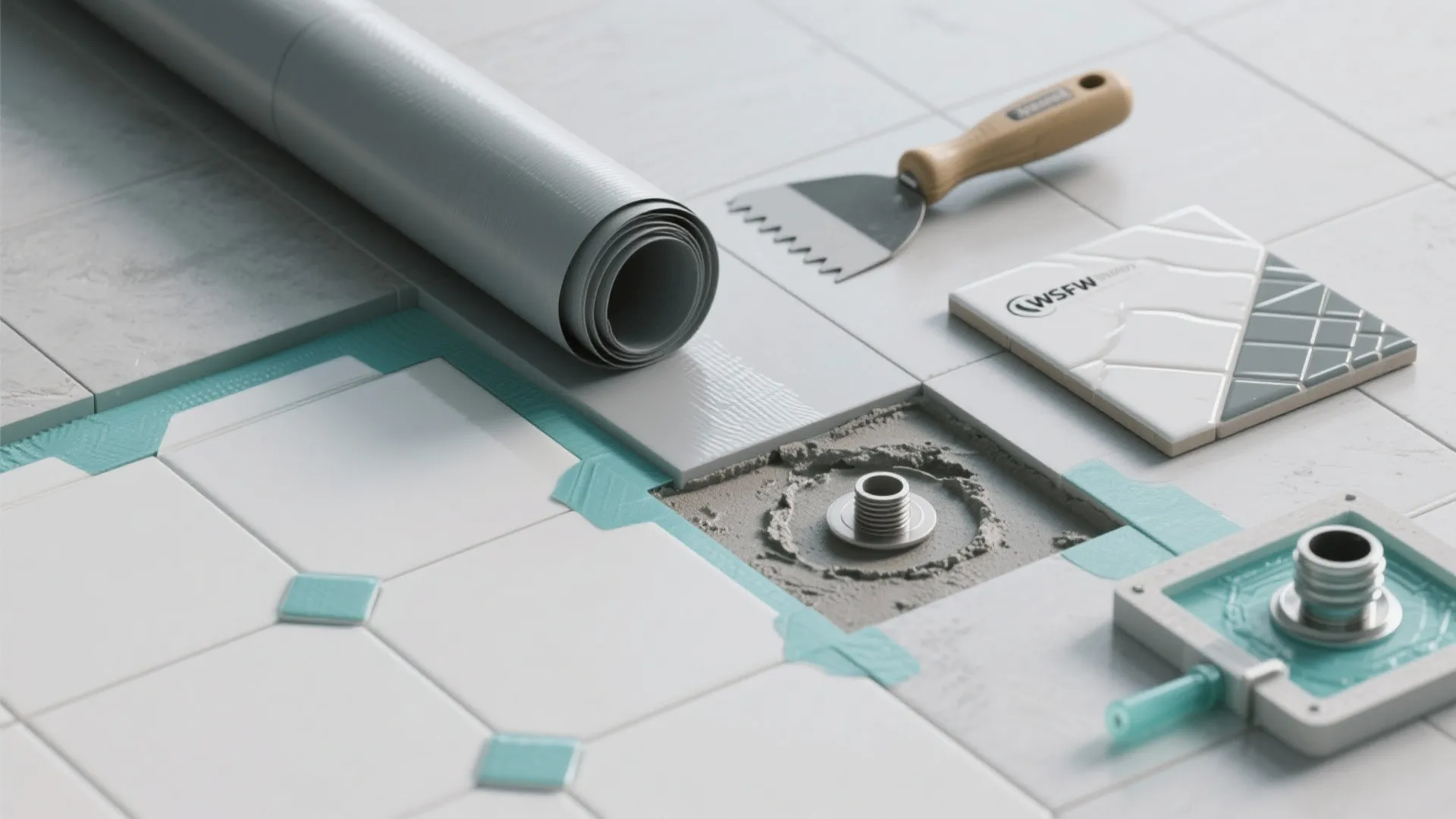 Epoxy Grout + Sheet Membrane Waterproofing