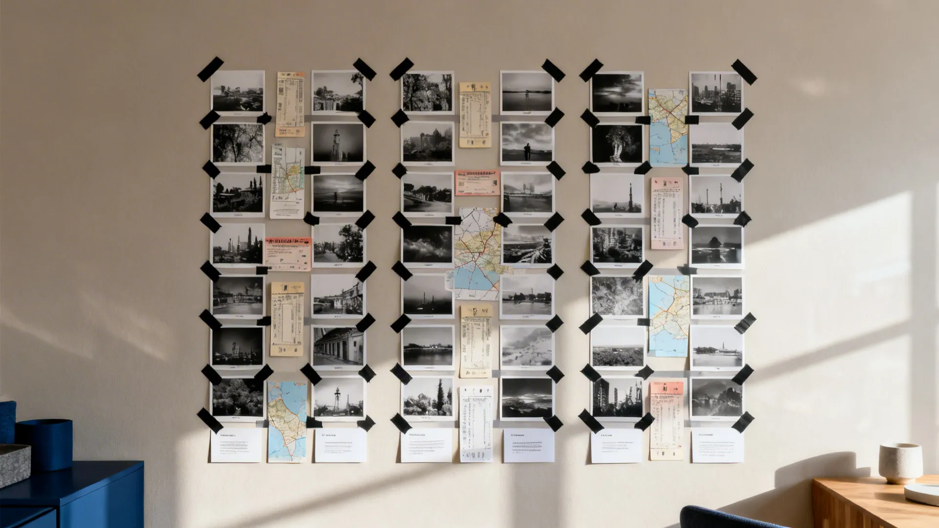 2) Memory Gallery Wall: photos, ticket stubs, and a timeline