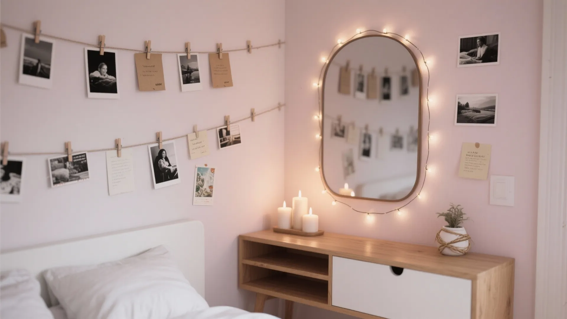 A Memory Wall: Photos, Postcards, and Love Notes