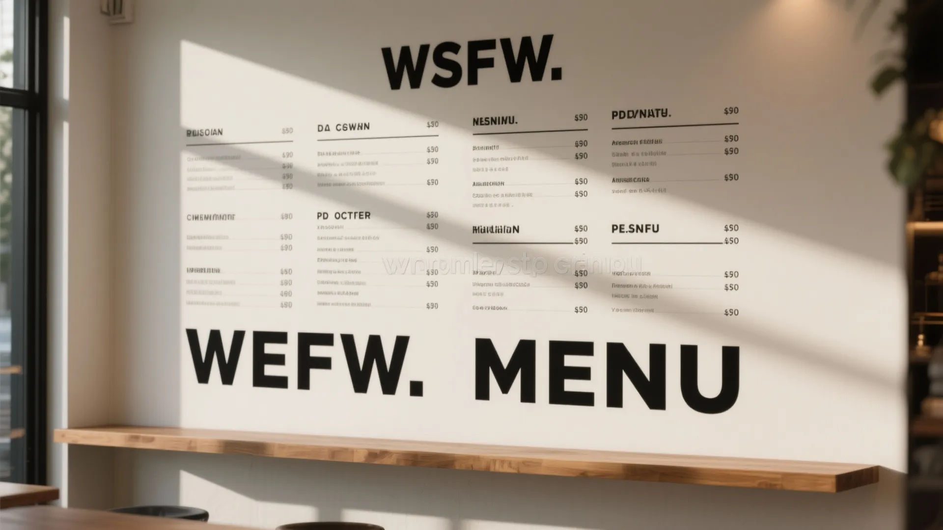 Typography Menu Mural and Wayfinding