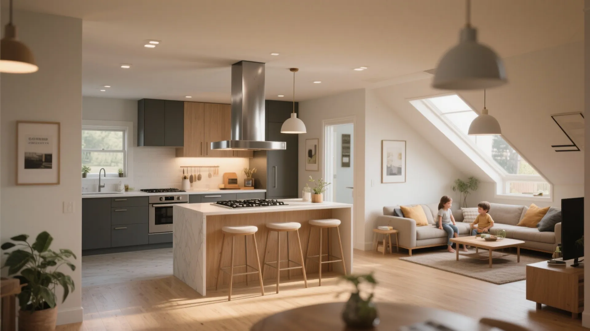 1. Open-plan hub: Merge kitchen and living for flow