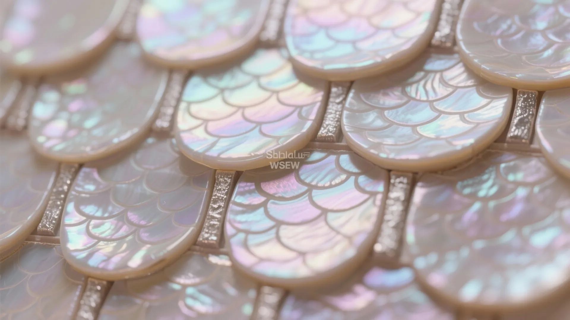 Mermaid Scale Backsplash at the Vanity