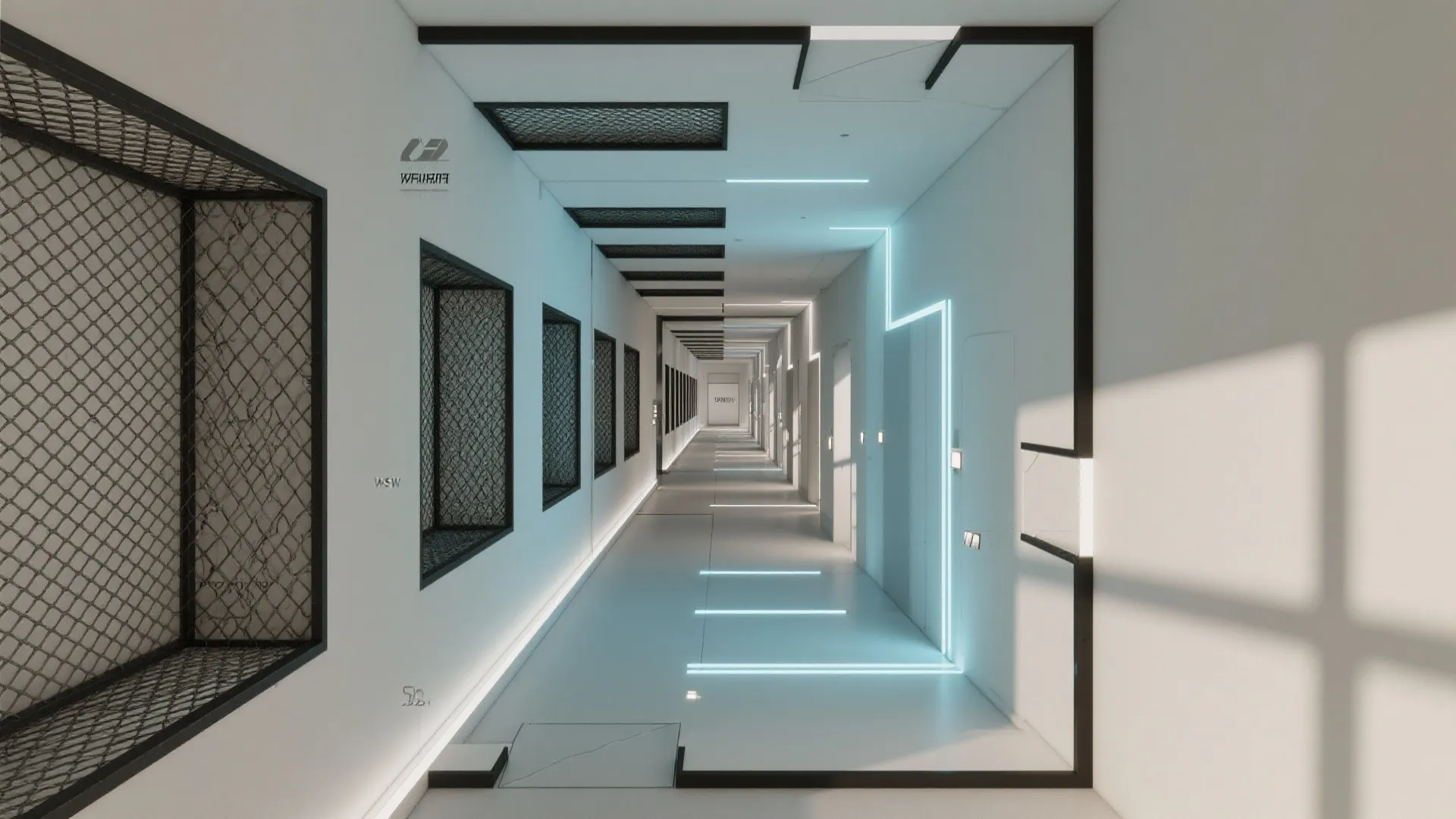 Textured Iron Mesh Panels for Ventilation and Depth