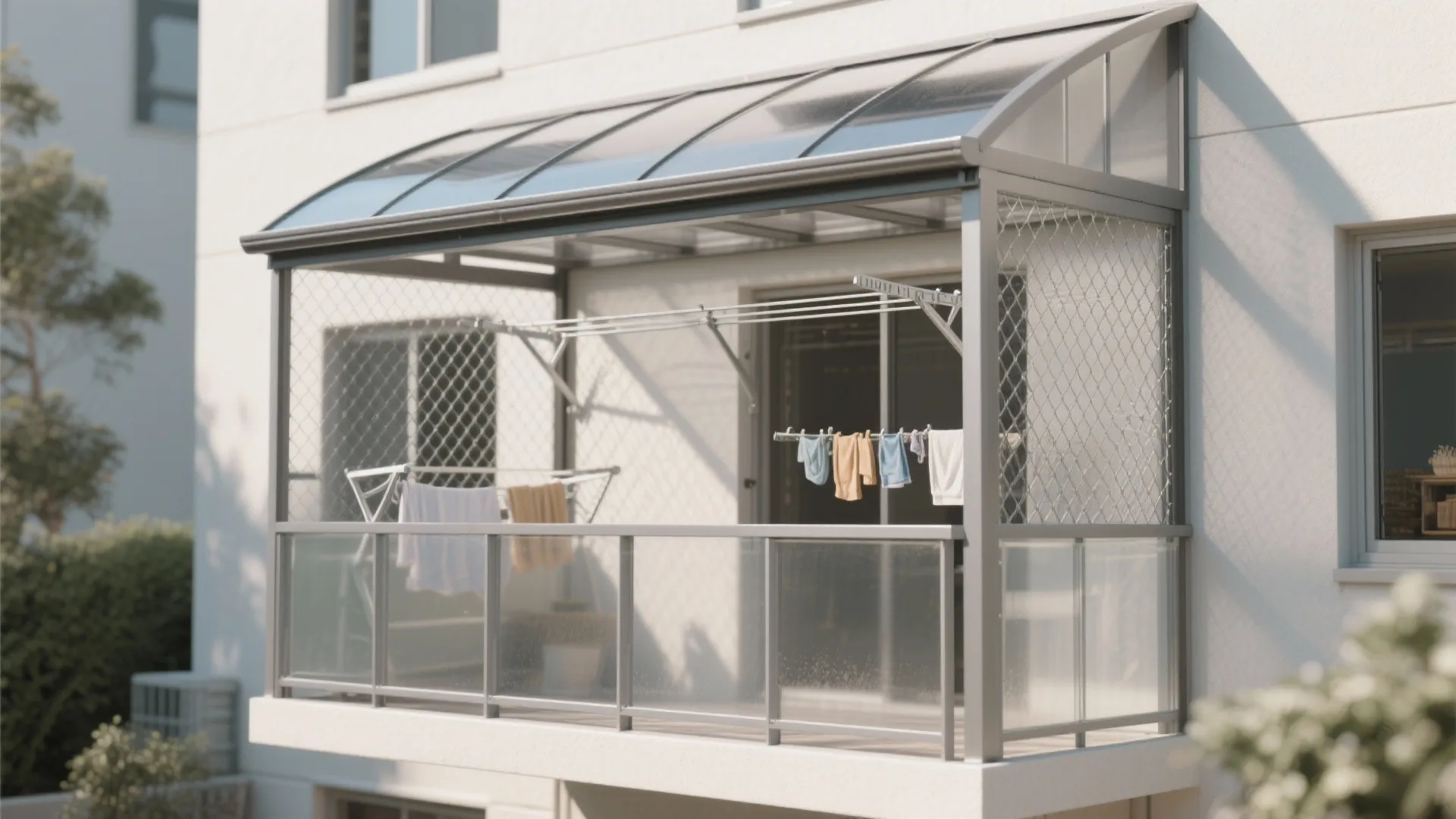5) Utility-Ready Mesh with Polycarbonate Canopy