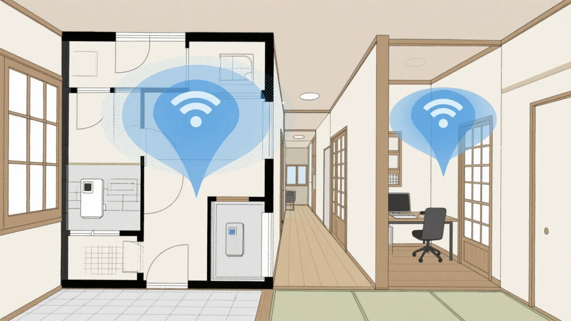 Tips 3: メッシュWi‑Fiで4LDKの端部を“面”でカバー（日式風の秩序を保つ）