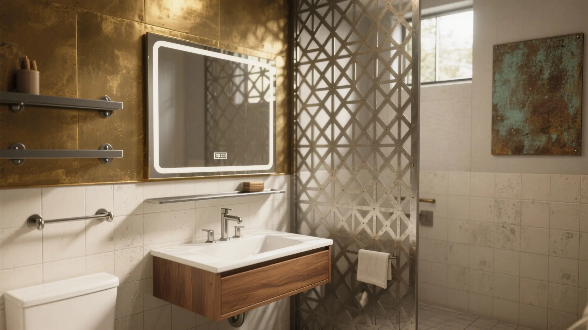 Metal Bathroom Wall Decor: 5 Creative Ideas: Practical, stylish metal wall ideas for small bathrooms with mounting tips and moisture-proof finishes