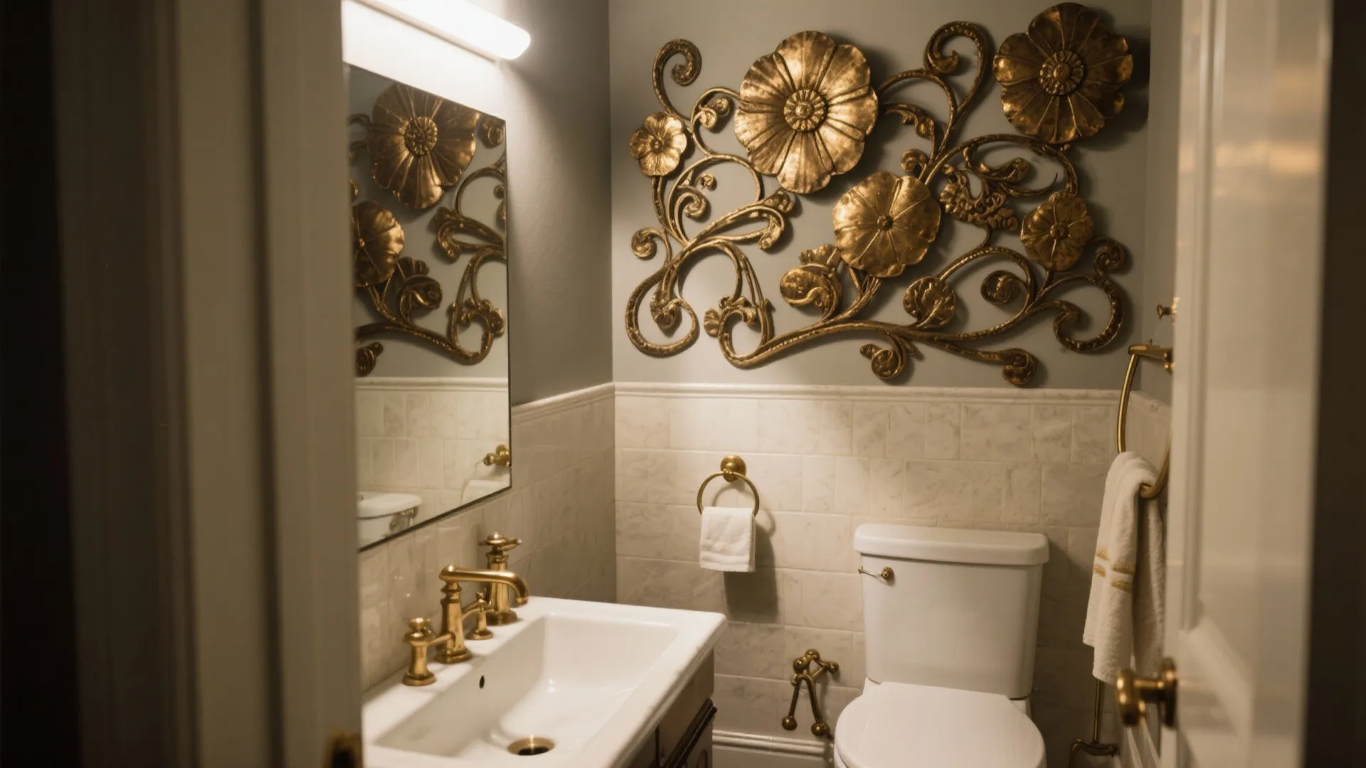 5 Creative Metal Bathroom Wall Decor Ideas: Small Space, Big Style: My Favorite Metal Bathroom Wall Transformations