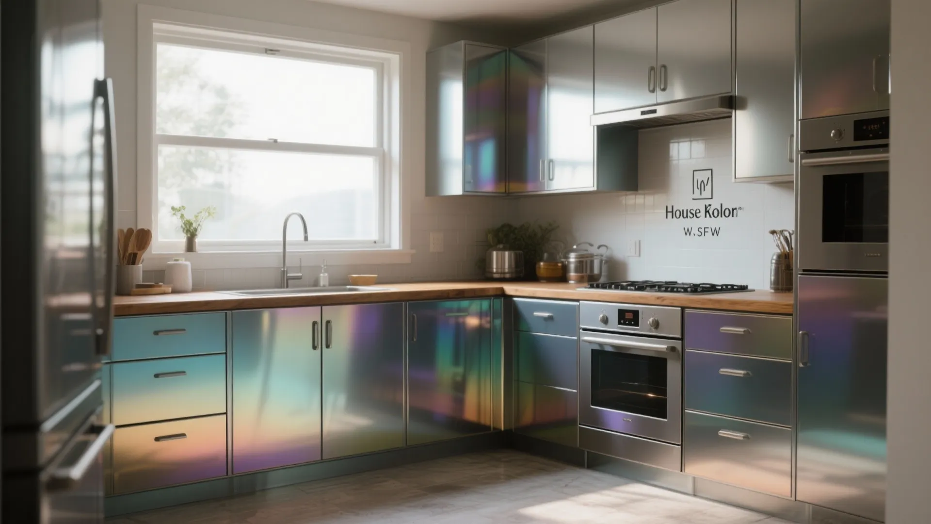 1. Metallic cabinet makeover