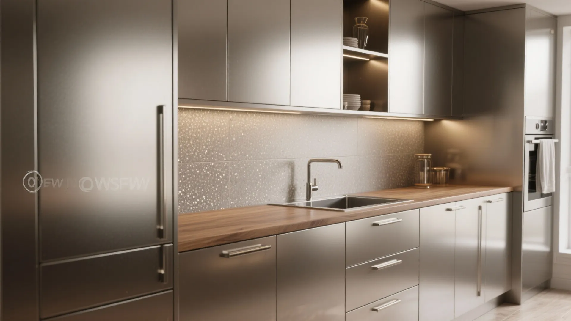 2. Metallic cabinetry and furniture fronts