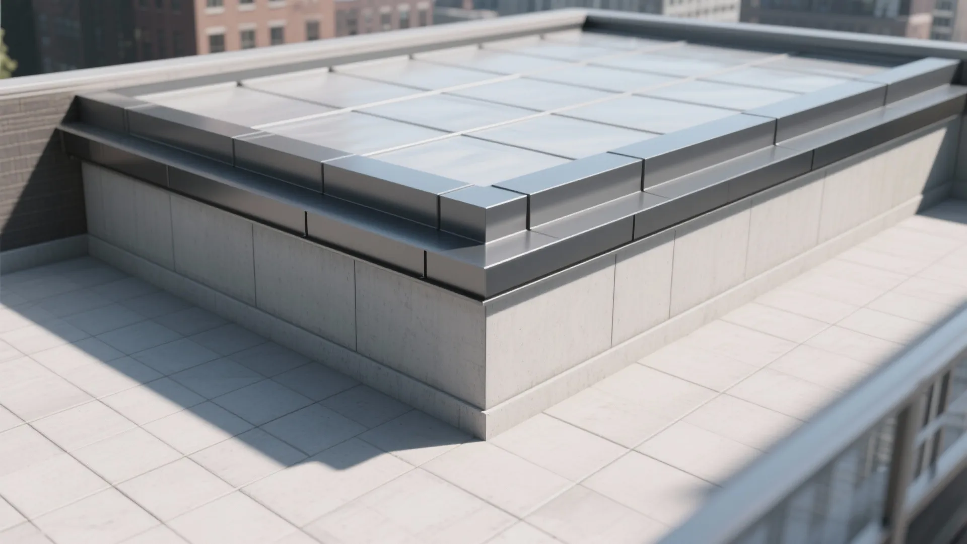 Minimalist Parapet with Metal Coping and Clean Drip Edge