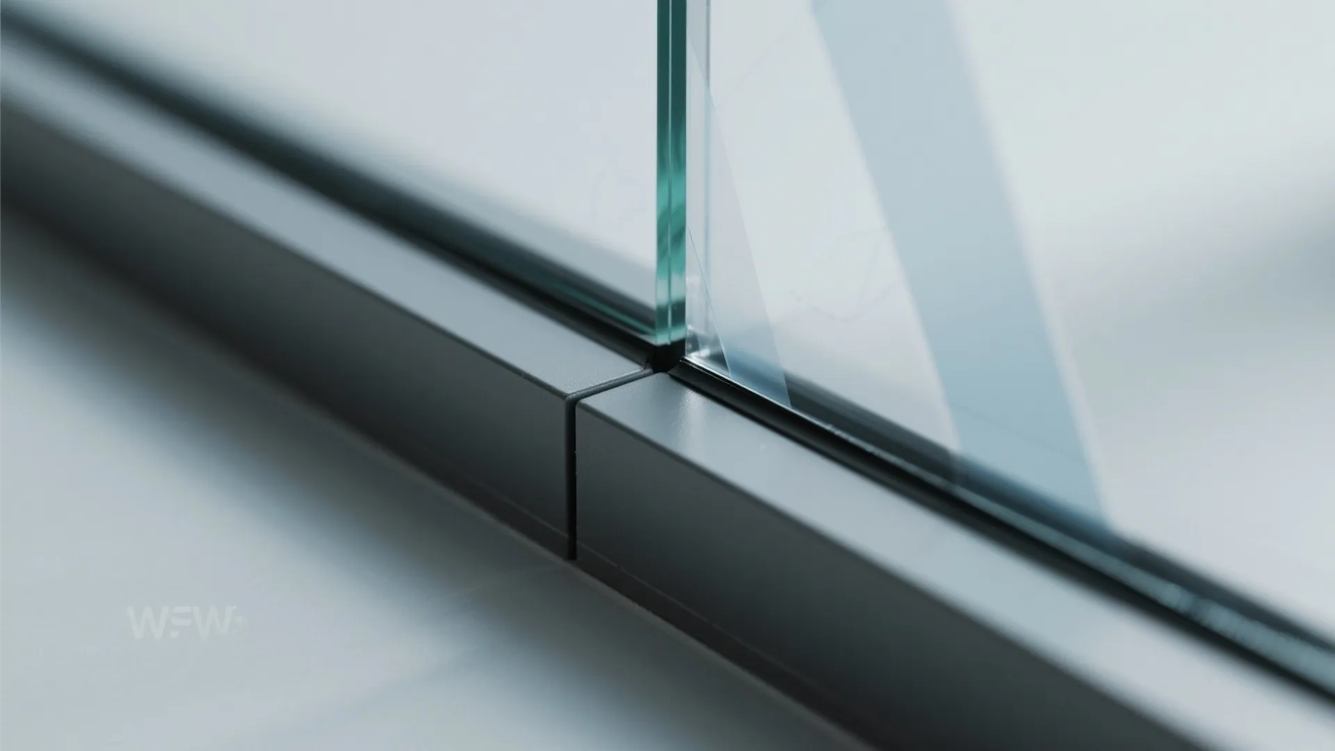 Metal-framed clear glass with patterned film