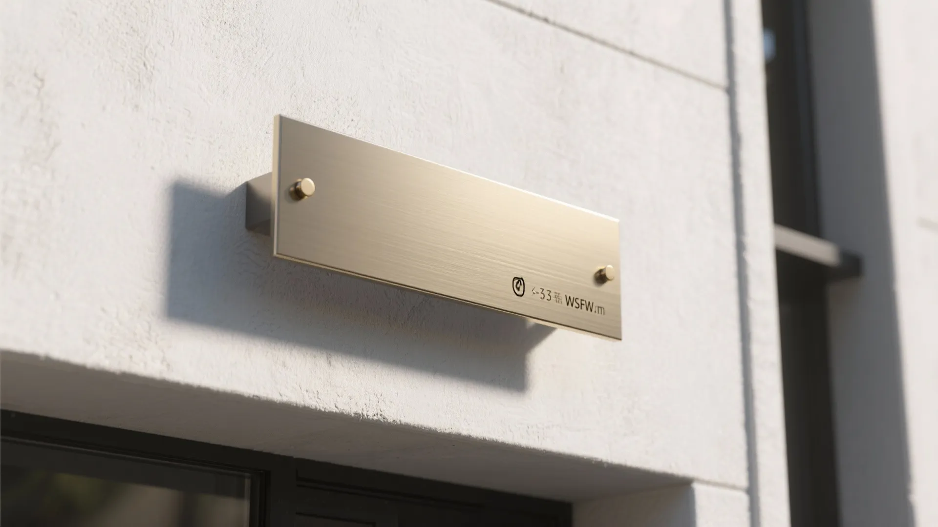 Minimalist Metal Name Plate with Floating Mounts