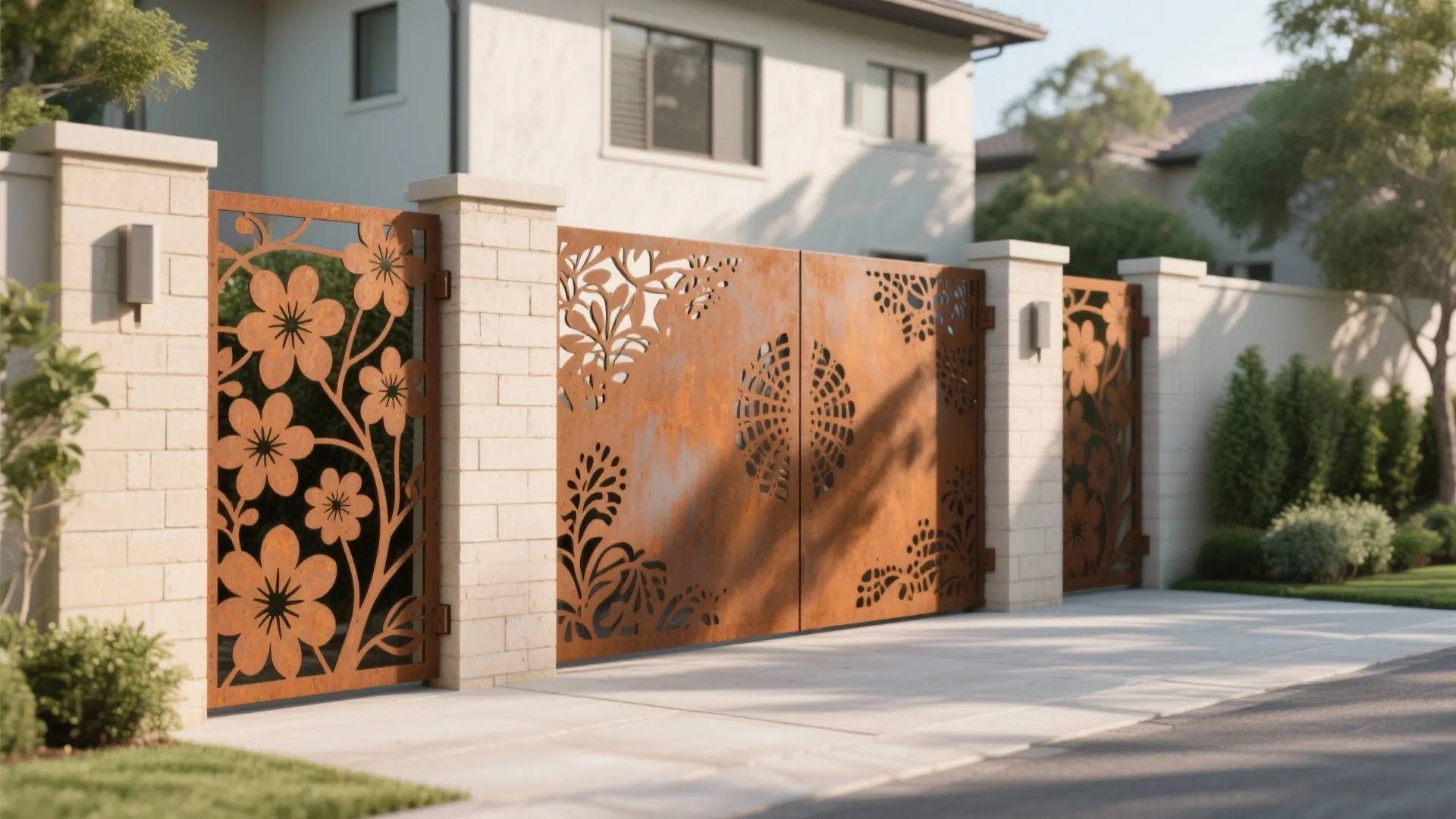 Laser-Cut Floral Metal Screens