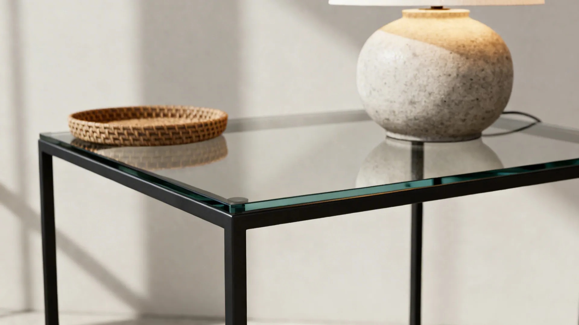 1. Minimalist metal frame end table