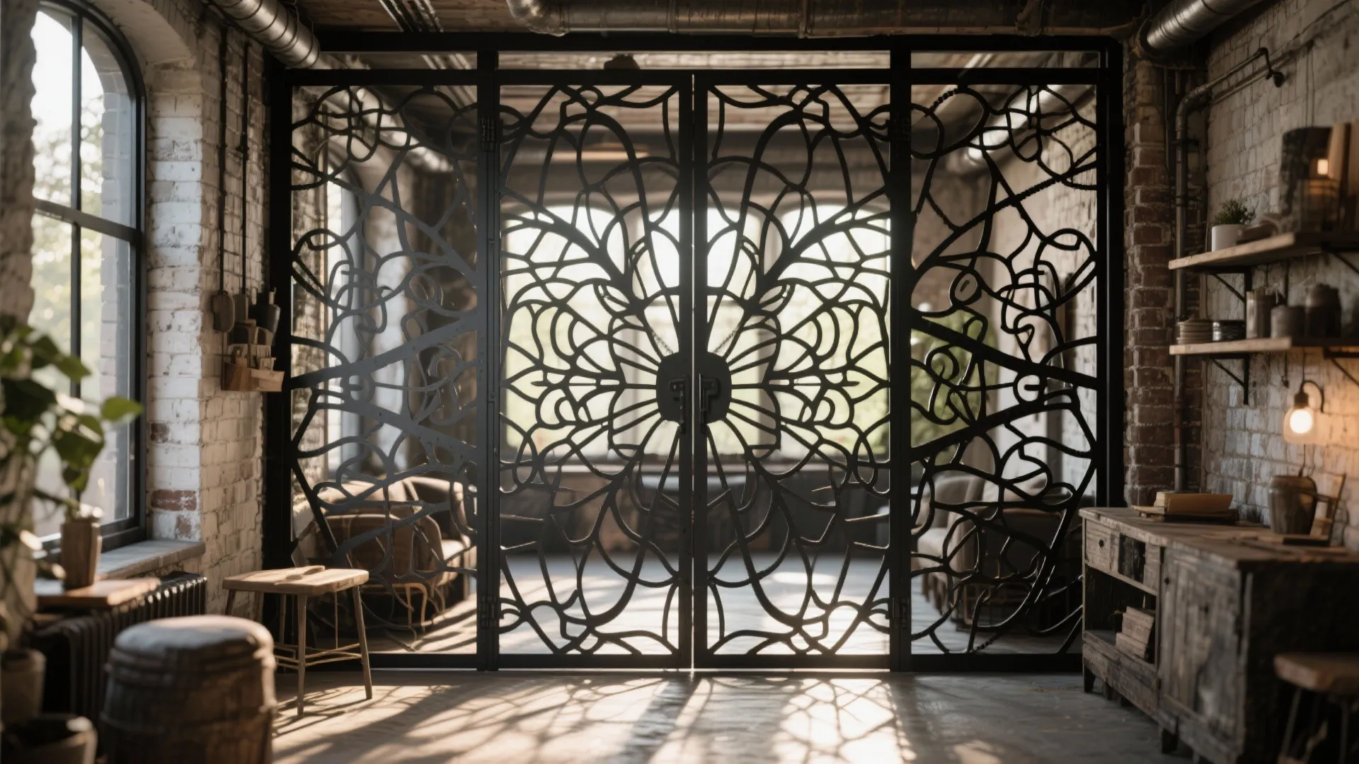 Metal Grill Gate with Patterns