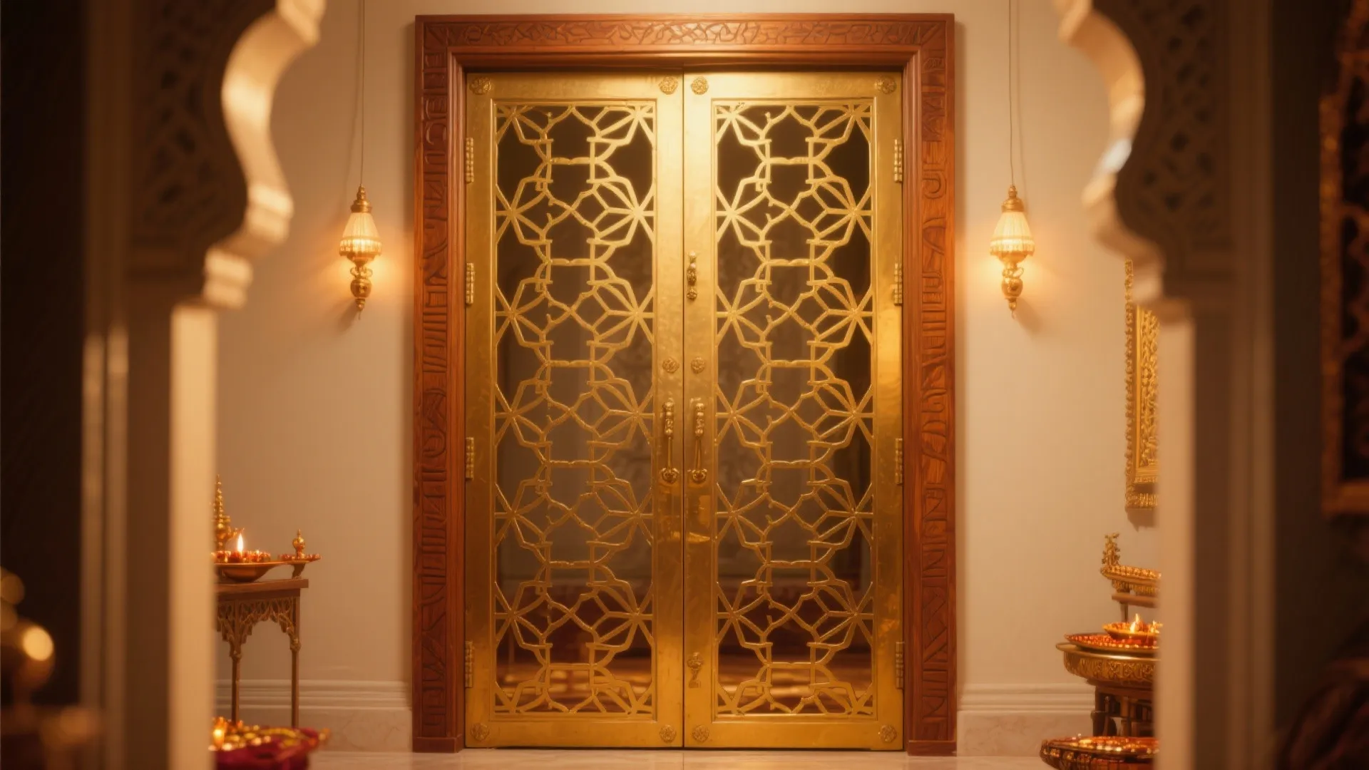 Metal jaali with powder coating