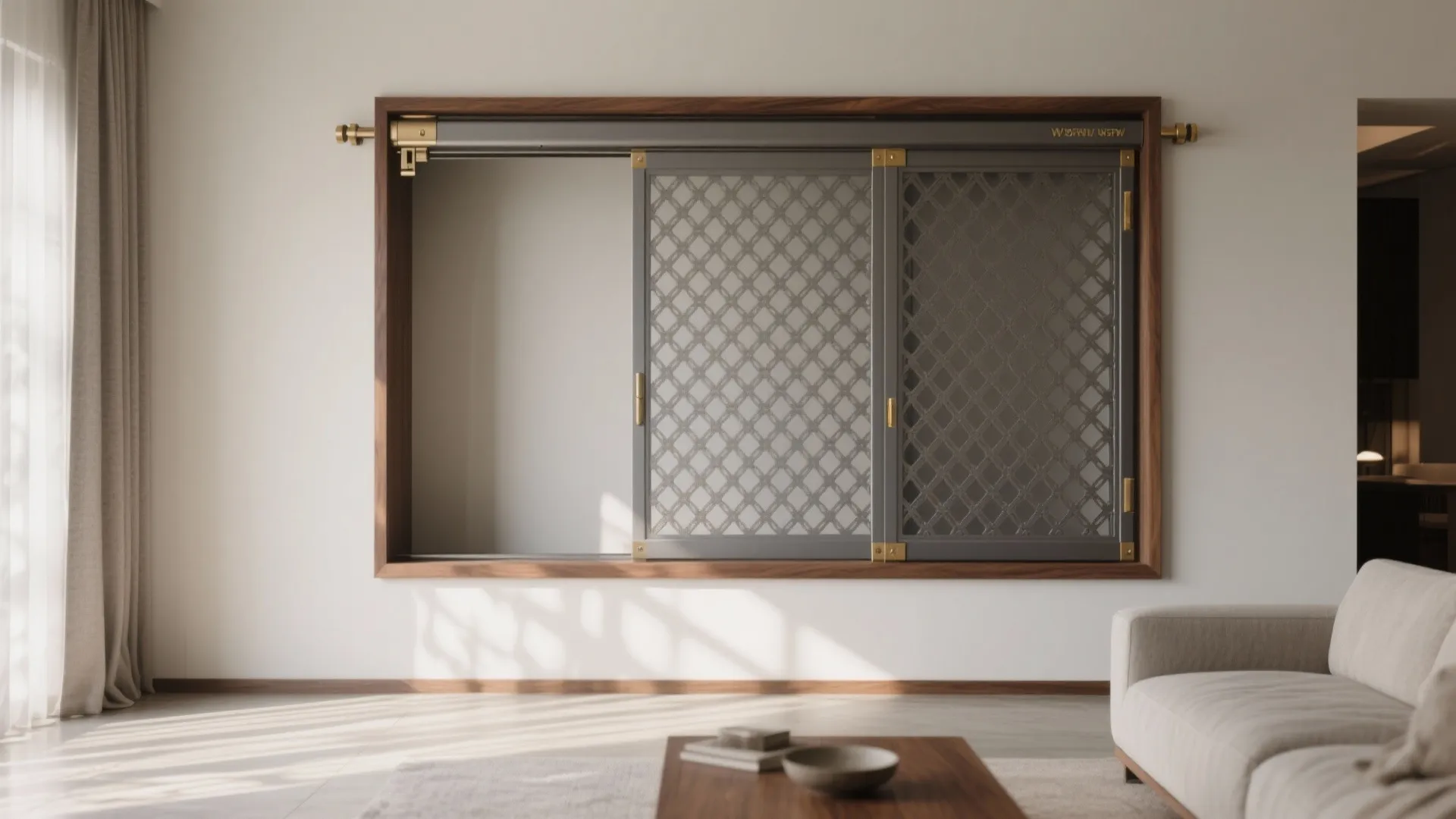 Idea 3: Metal Jali Screens on a Sliding Track