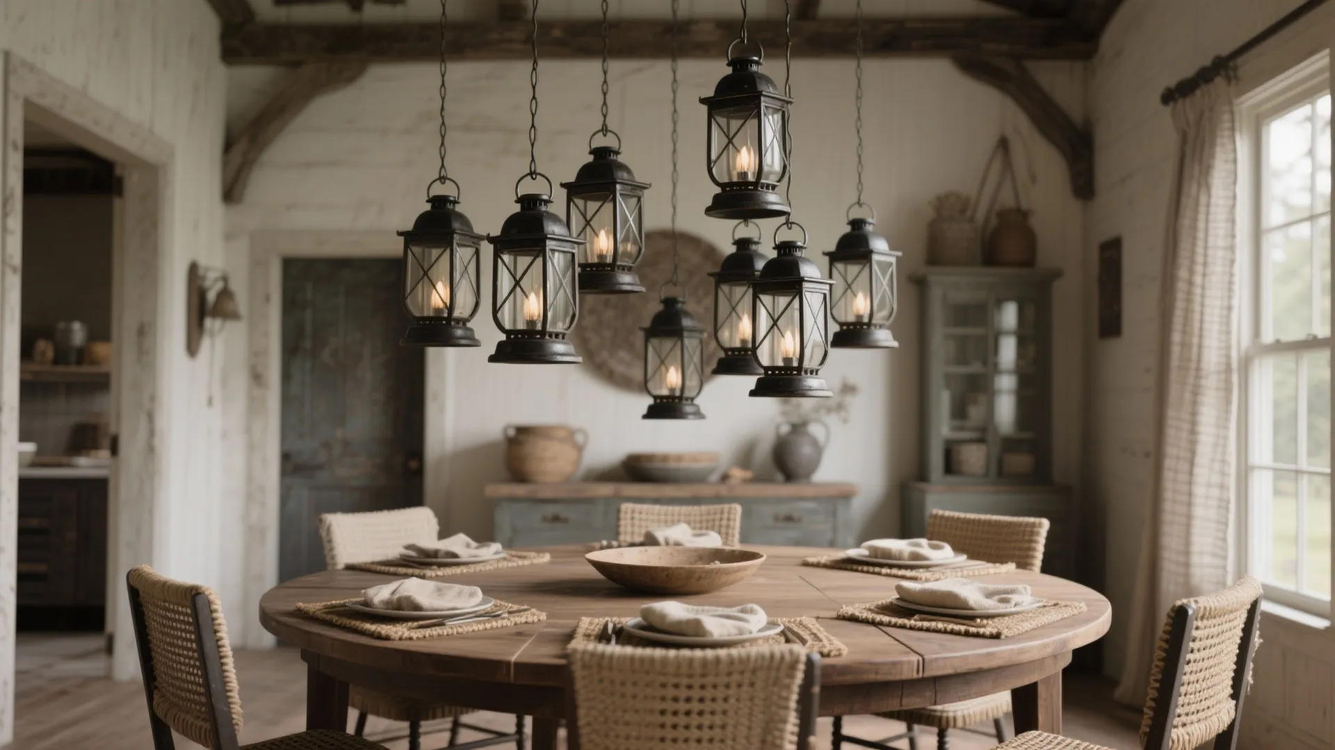 2. Metal Lantern Pendant Cluster