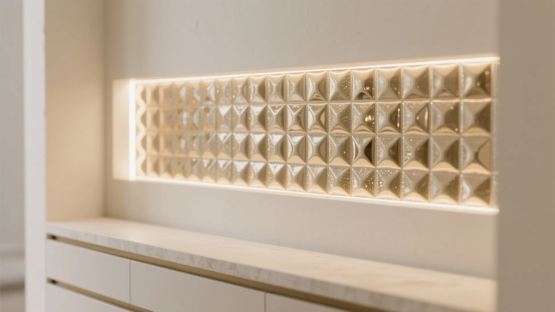 Metallic or High-Gloss 3D Accents for Light Play